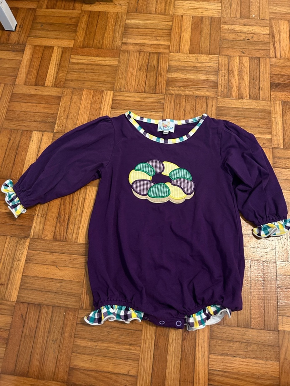 Purple Baby Girls one piece with Colorful Patch